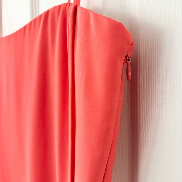 BCBGMaxAzria Jesse Ambrosia Coral Strapless Chiffon Tulip Full Length Dress 8 - Picture 6 of 13